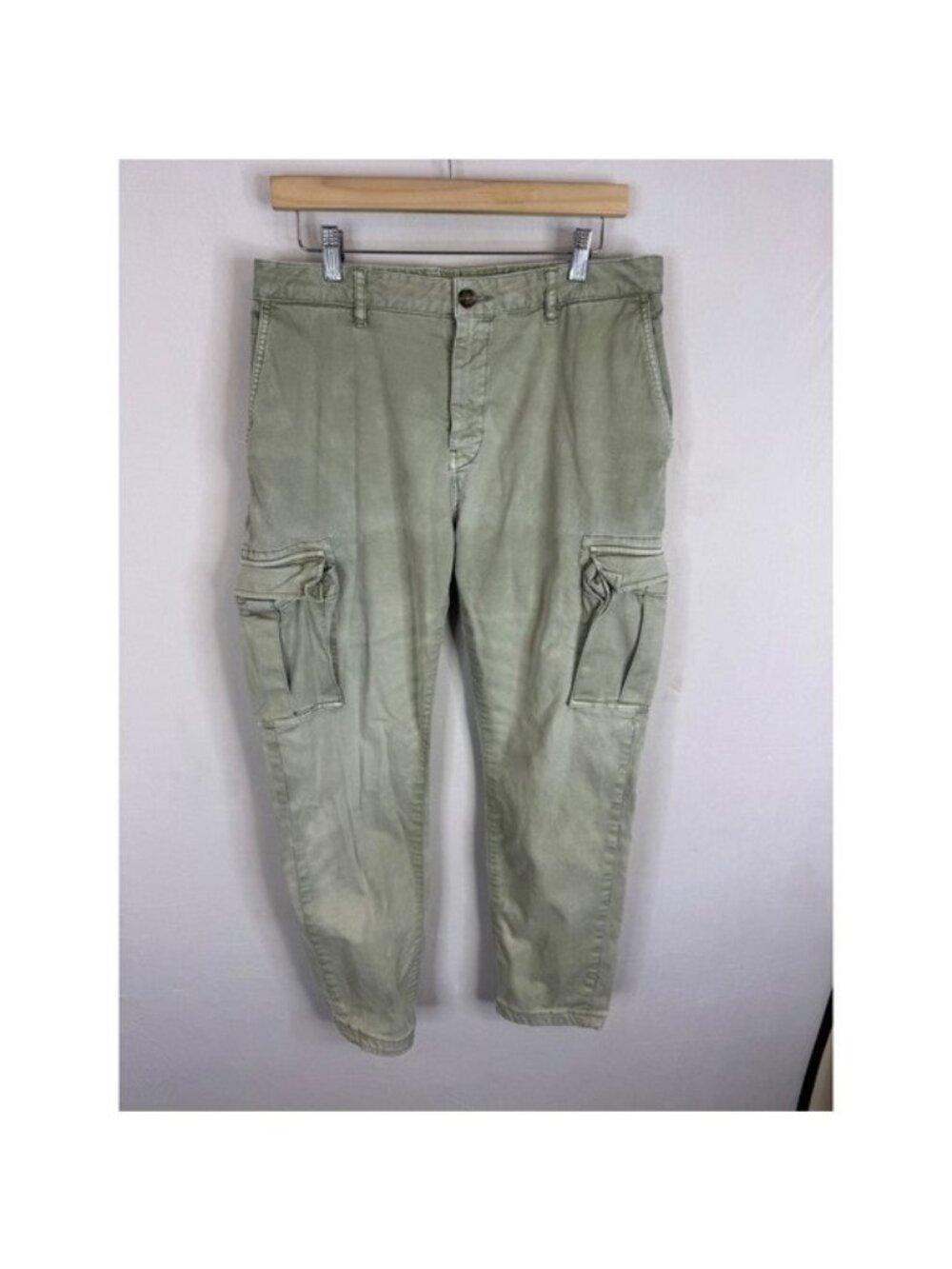 Scotch & Soda Stuart Regular Slim Fit Cargo Pants Sage Green Olive Mens 32X29